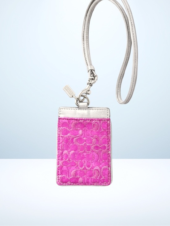 Coach Accessories - Coach Signature C Lurex ID Lanyard (Pink) 2007